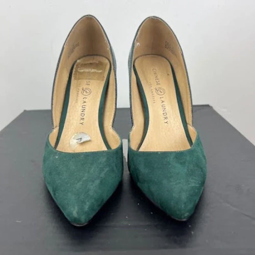 Chinese Laundry green faux leather/suede pumps womens size 7 - Picture 3 of 9